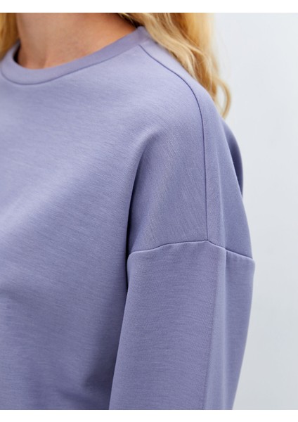 Yeni Sezon Bisiklet Yaka Oversize Kadın Sweatshirt modelleri