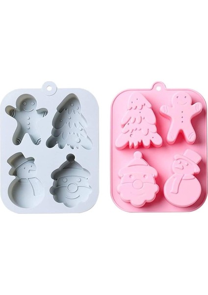 Yılbaşı Çam Ağacı Kardan Adam Gingerman Temalı Kek Çikolata Kalıbı