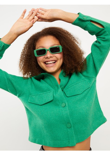 Yeni Sezon Önden Düğme Kapamalı Düz Uzun Kollu Gabardin Kadın Gömlek Ceket