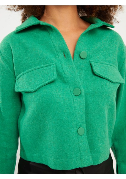 Yeni Sezon Önden Düğme Kapamalı Düz Uzun Kollu Gabardin Kadın Gömlek Ceket fırsatları