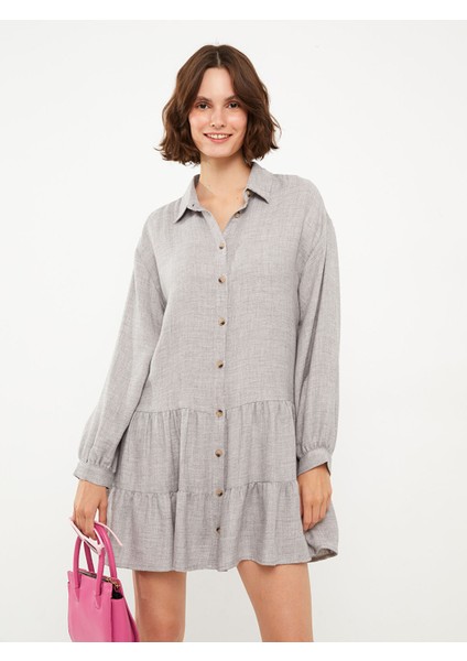 Yeni Sezon Düz Uzun Kollu Kadın Gömlek Elbise modelleri