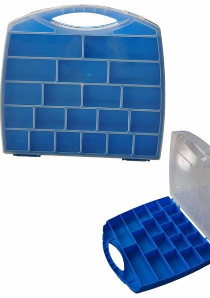 20 Bölmeli Organizer, Küçük Parçalar Saklama Kutusu, Şeffaf Plastik Alet Düzenleyici Saklama Kutusu Vidalar, Cıvatalar, Çiviler, Boncuk Için Avandanlık Mavi