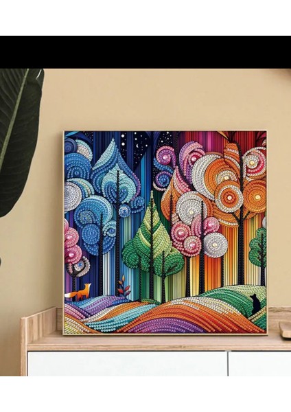 5 D Kendin Yap 30 cm x 30 cm Elmas Mozaik Boyama Tablo modelleri