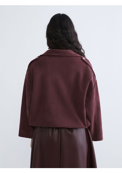 Yeni Sezon Gömlek Yaka Kadın Süet Görünümlü Ceket indirimleri