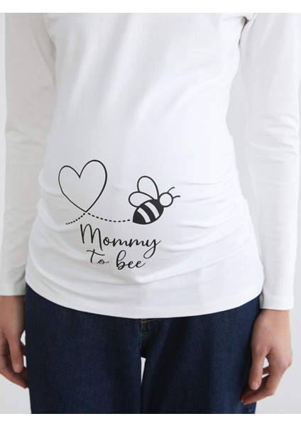 Yeni Sezon Bisiklet Yaka Baskılı Kadın Tişört modelleri