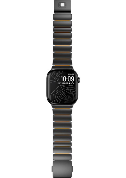 Watch 42MM Zore KRD-149 Titanyum Silikon Kordon - Gümüş-Turuncu