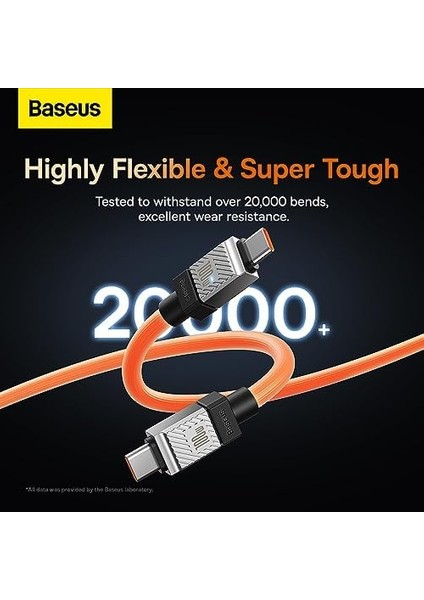 Coolplay Serisi Hızlı Şarj Kablosu Type-C To Type-C 100W, 1m, Turuncu fiyatları