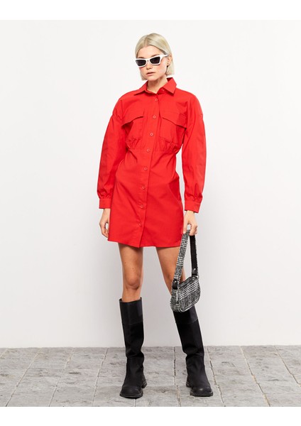 Yeni Sezon Düz Uzun Kollu Kadın Gömlek Elbise modelleri