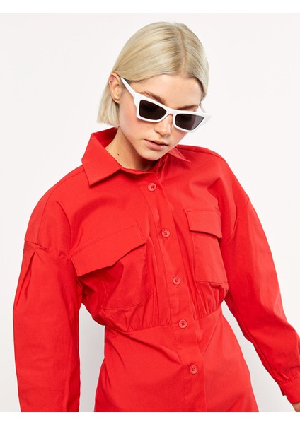 Yeni Sezon Düz Uzun Kollu Kadın Gömlek Elbise fırsatları