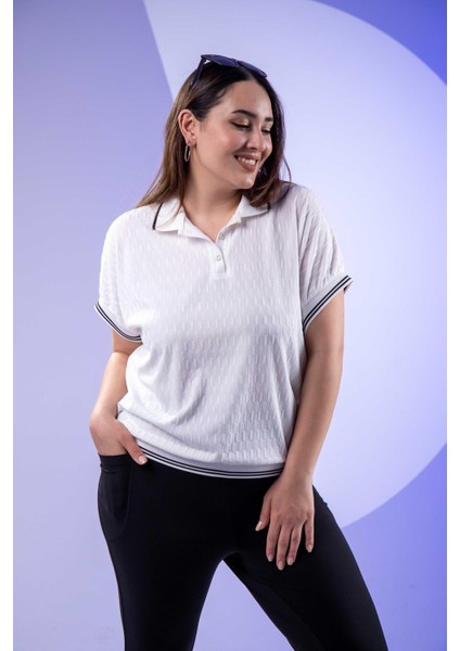 Kadın 1122556 Ribanalı Polo Yaka Siyah Bluz fiyatları