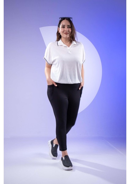 Kadın 1122556 Ribanalı Polo Yaka Siyah Bluz fırsatları