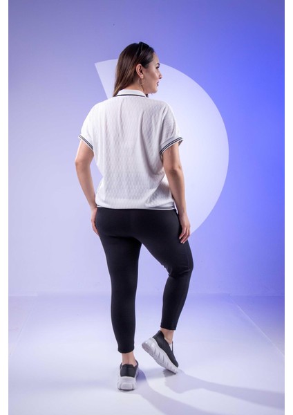 Kadın 1122556 Ribanalı Polo Yaka Siyah Bluz indirimleri