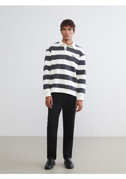 Yeni Sezon Polo Yaka Çizgili Erkek Kalın Sweatshirt fiyatları