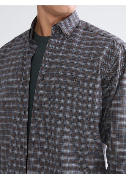 Yeni Sezon Regular Fit Uzun Kollu Ekose Gabardin Erkek Gömlek modelleri