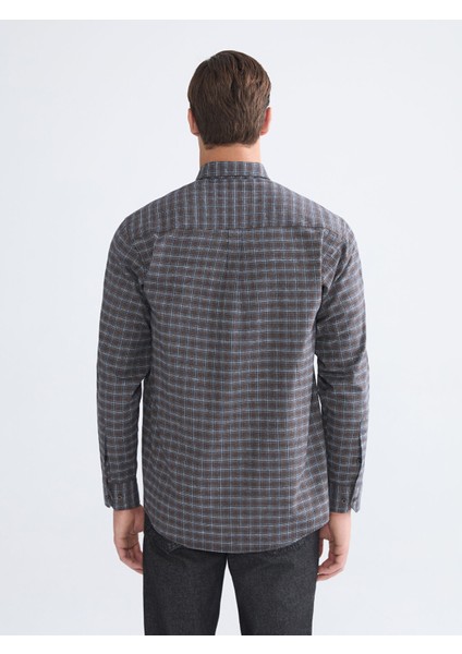 Yeni Sezon Regular Fit Uzun Kollu Ekose Gabardin Erkek Gömlek fırsatları