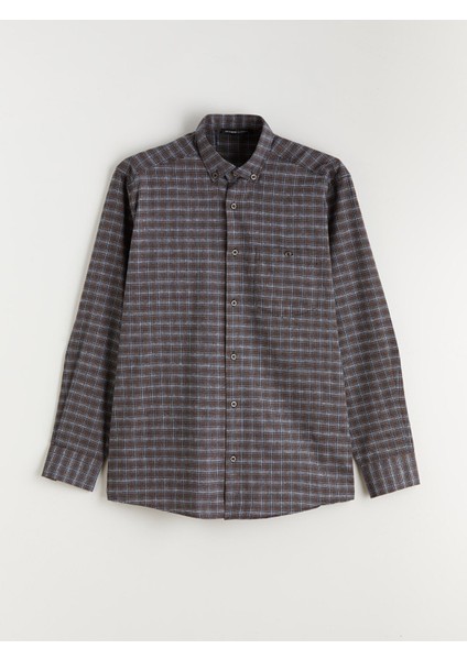 Yeni Sezon Regular Fit Uzun Kollu Ekose Gabardin Erkek Gömlek indirimleri