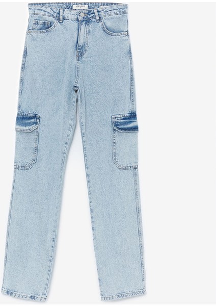 Yeni Sezon Straight Fit Kadın Kargo Jean Pantolon indirimleri