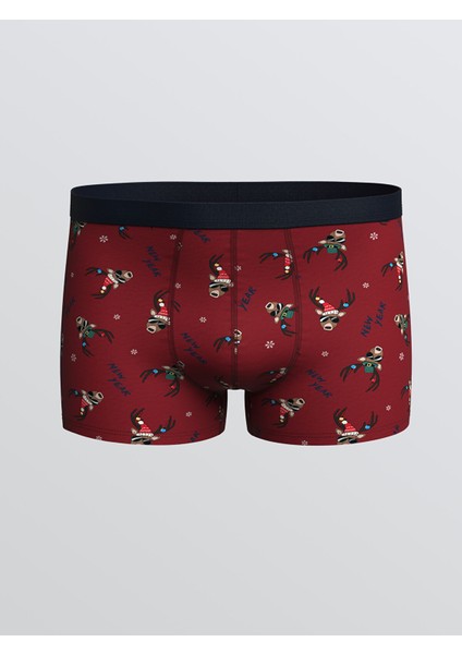 Yeni Sezon Standart Kalıp Yılbaşı Temalı Erkek Boxer