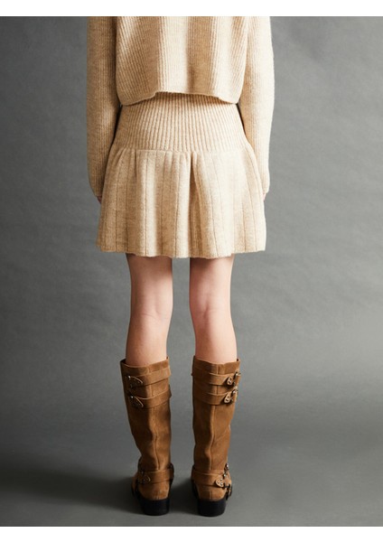 Yeni Sezon Beli Lastikli Kadın Triko Etek indirimleri