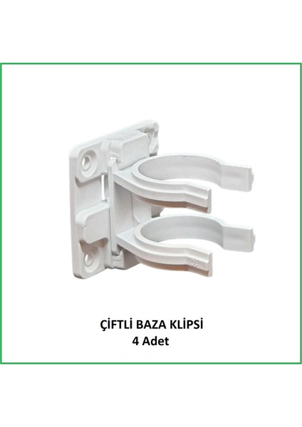 Baza Klipsi Çiftli 4 Adet Beyaz modelleri