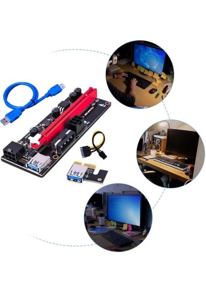 Pcı E 1x To 16X USB 3.0 Riser Ekran Kartı Bitcoin V009S 9.nesil modelleri