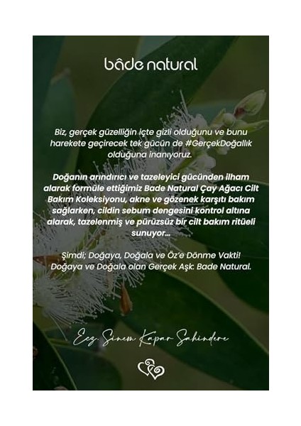 Bade Natural Çay Ağacı Akne Karşıtı Tonik Gözenek Sıkılaştırıcı ve Arındırıcı 100 ml