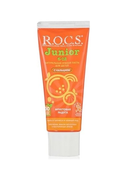 R.o.c.s. R.o.c.s Junior Çocuklar Için Bitkisel Içerikli Diş Macunu 6-12 Yaş Meyveli Gökkuşağı (1 x 60 Ml) modelleri