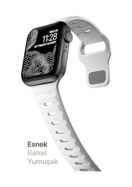 42-44 - 45-49 mm ile Uyumlu Dynamic Serisi Silikon Kordon, Güçlendirilmiş Silikon ile Uzun Ömürlü Kullanım ve Şık Tasarım Kordon fiyatları