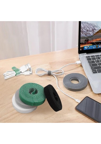 Sabitleyici Kablo Düzenleyici 5 Metre x 1cm Kanca ve Döngü Kayışları, Tekrar Kullanılabilir, Çift Taraflı Kanca Rulo Düzenleyici Kayışlar, Bağlama Bandı (Beyaz) modelleri