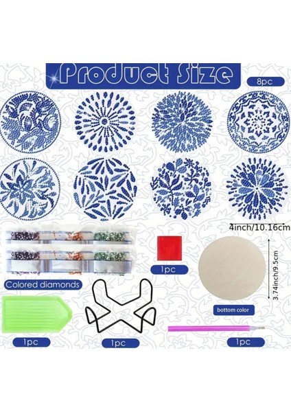 5d 8 Parça Mozaik Elmas Boyama Bardak Altlığı Seti fiyatları