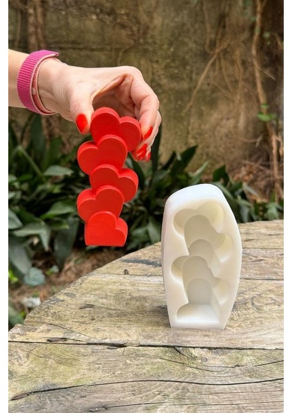 Concept Kalp Sütun Tekli Silikon Mum Kalıbı