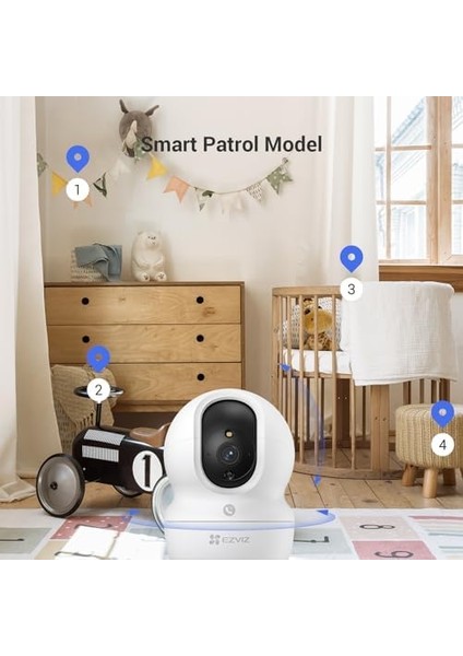 Cp1 Pro - 1080P Full Hd, Akıllı Hareket Takibi, 360° Dönüş, H.265, Çift Yönlü Ses, 10M Gece Görüşü, Tip-C, 512 GB Microsd Desteği, Ev ve Bebek Güvenliği Için Wi-Fi Kamera modelleri