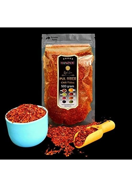 Hanzade Bitkisel Pul Biber Ince Orta Acılı 500 gr fiyatları