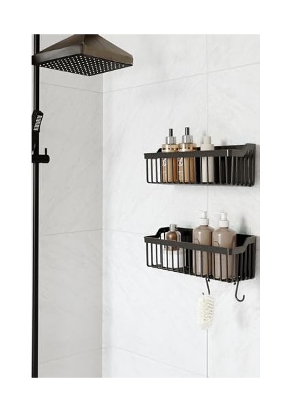 Yapışkanlı Rafı, 2'li Düzenleyici, Duş Rafı Organizer Şampuanlık, Duşakabin Rafı, Organizeri, Askısı Plastik modelleri