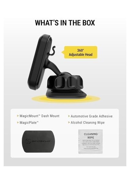 Magdmb Magicmount 360 Derece Ayarlanabilir Kafalı Araç Için Manyetik Telefon Tutucu fiyatları