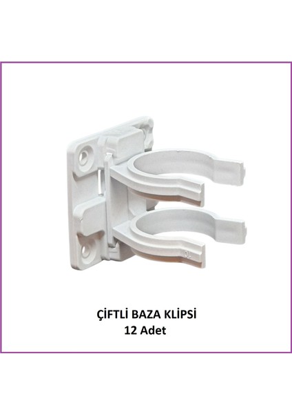 Baza Klipsi Çiftli 12 Adet Beyaz modelleri