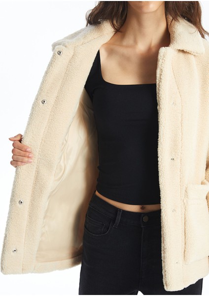 Yeni Sezon Gömlek Yaka Kadın Pelüş Kaban fırsatları