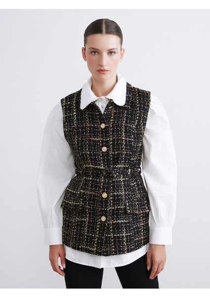 Yeni Sezon Gömlek Yaka Kadın Tüvit Yelek modelleri