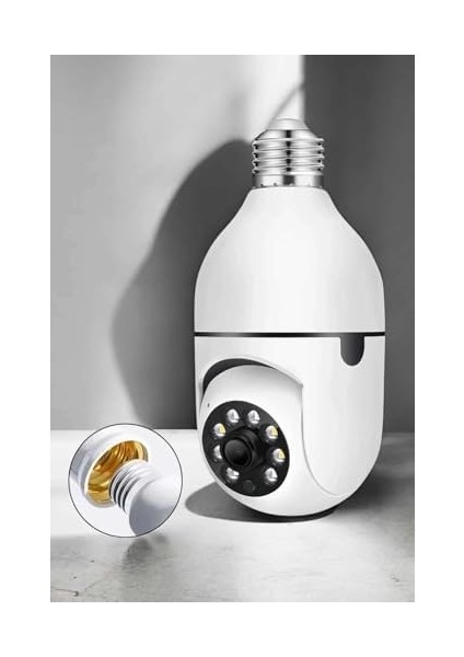 Wifi Kamera Duylu Ampul Görünümlü 360 Derece Dönebilen Ev Kamerası modelleri