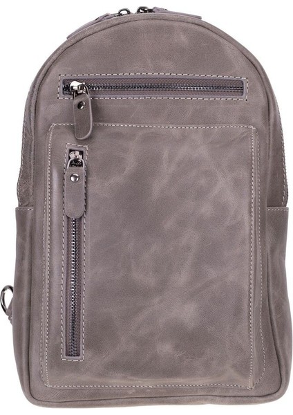 Blake Gerçek Deri Çapraz Çanta Antik Efektli Gri