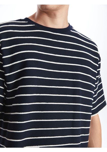 Yeni Sezon Bisiklet Yaka Kısa Kollu Çizgili Penye Erkek Tişört modelleri