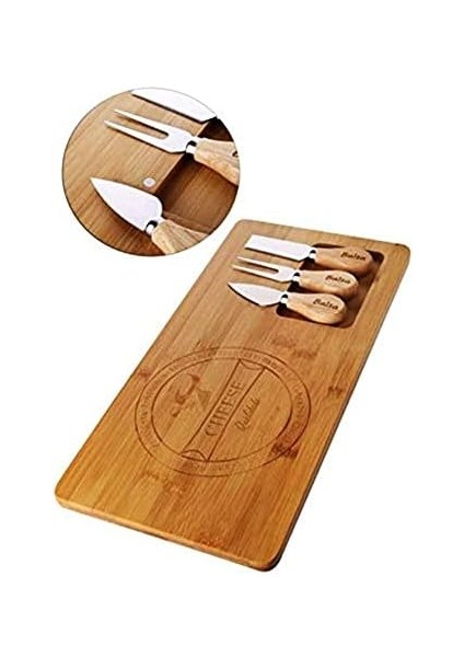 Bambu Peynir Sunum Tabağı - 4 Parça Meyve ve Yiyecek Tahta Sunum Seti | ve Şık Tasarım - Lezzetli Atıştırmalıklarınızı Şık Bir Şekilde Sunun! fiyatları