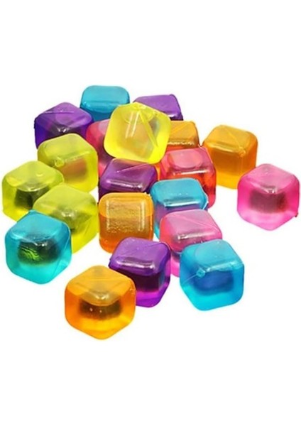 24 Adet Su Renkli Buz Küpleri Kokteyl Meşrubat Çok Amaçlı Buz Buzluk Küpler Renkli Küp modelleri