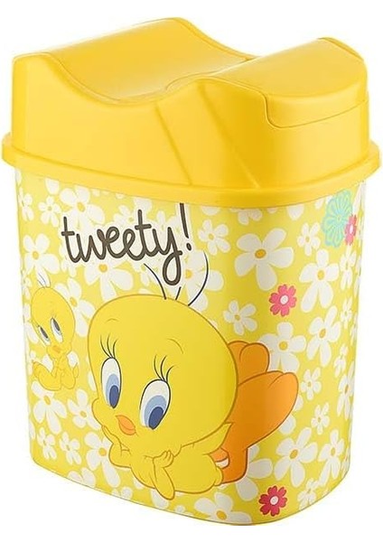 Tweety Lisanslı 5.5 Litre Hazneli Çocuk Odası Çöp Kovası