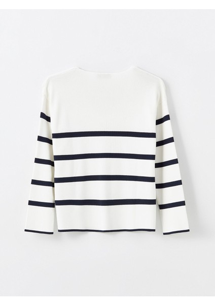 Yeni Sezon V Yaka Çizgili Uzun Kollu Kadın Triko Kazak fiyatları
