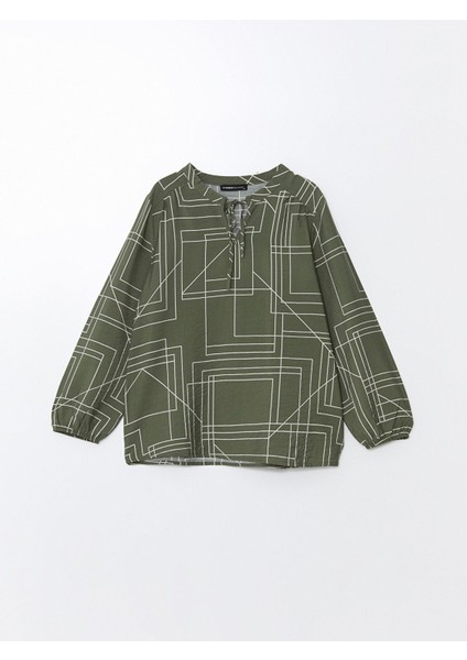 Yeni Sezon Bağlamalı Yaka Desenli Uzun Kollu Kadın Bluz fırsatları