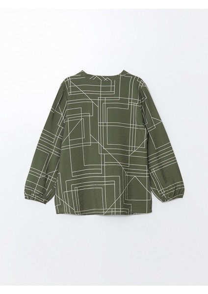 Yeni Sezon Bağlamalı Yaka Desenli Uzun Kollu Kadın Bluz indirimleri