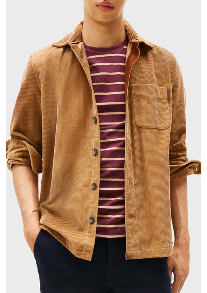 Pamuklu Relaxed Fit Uzun Kollu Kadife Gömlek Erkek Gömlek MW0MW40489 0hd