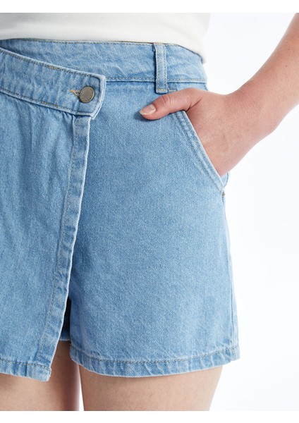 Yeni Sezon Standart Fit Kadın Jean Şort Etek modelleri