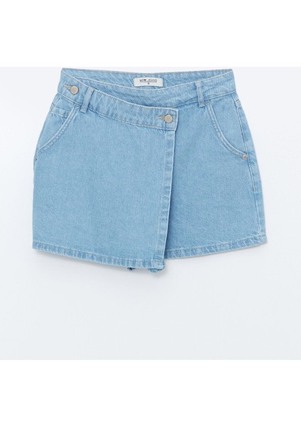 Yeni Sezon Standart Fit Kadın Jean Şort Etek indirimleri